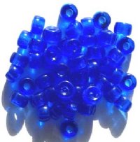 50 6x9mm Transparent Sapphire Glass Crow Beads